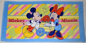 ●Desneyディズニー Mickey&Minnieミッキー ミニ― 大判バスタオル(70×140)新品