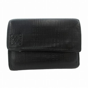 ロエベ LOEWE VERTICAL WALLET バーティカルウォレット レザー 三つ折り財布 アナグラム 黒 ブラック 101311 /FT