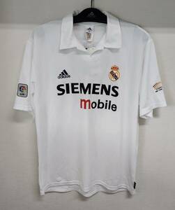 02-03 レアル・マドリッドReal Madrid RMCF(H)＃5 ジダン Zidane 半袖 adidas リーグ仕様 L