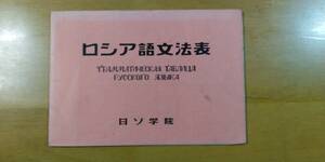 ロシヤ語文法表　日ソ学院発行