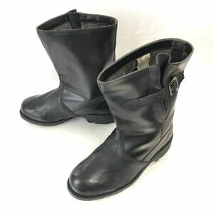 70sポーランド軍物?/Vintage★1973/olejoodporne/UNIWARSAL★本革/ミリタリーブーツ【26.0/黒/BLACK】コマンド/コンバット/Shoes◆pWB89-8