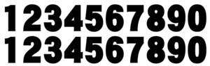 数字（ナンバー）カッティングステッカー縦４０mm黒超極太ゴシック体（20個）