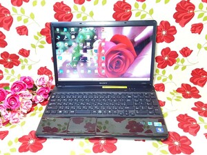 ブルーレイ/Windows11/SONY/VAIOブラック色/Core-i7/新品SSD爆速256GB/WEBカメラ/新品マウス/HDMI/オフィス/LINE/Wi-Fi/便利なソフト多数!