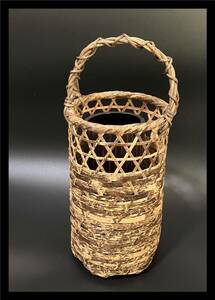 □ 竹籠　落とし付　花器　華道　茶道具　フラワーアレンジメント　かご