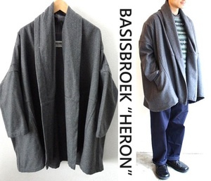 BASISBROEK：バージスブルック■HERON■オーバーサイズ ウール ジャケット/羽織り/ガウン■グレー■size1(M)■カーディガン コート
