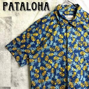 人気柄 美品 PATALOHA パタロハ アロハシャツ パイナップル柄 ネイビー&イエロー 青 紺 Sサイズ PATAGONIA パタゴニア