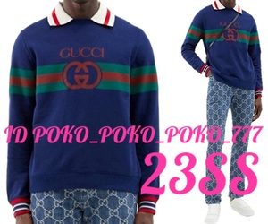 新作 23SS 定価16万円 グッチ GUCCI USED加工 ロゴ スウェット トレーナー クリーニング済み R-B36