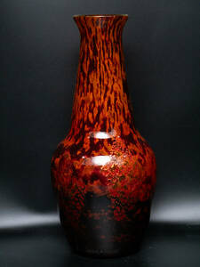 【値下げ交渉有り】 アンティーク Daum ドーム ナンシー 異色溶かし込み ペルルメタリック 大型 フラワーベース 花瓶