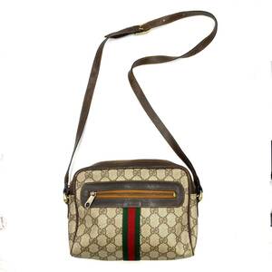 1円〜　【ヴィンテージ】　GUCCI グッチ オールドグッチ　パフューム　シェリーライン GGキャンバス　ショルダーバッグ　斜めがけ　KL573