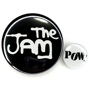 デカ缶バッジ 58mm &25mm 2個セット The Jam ジャム ロゴ (黒 ) Paul Weller ポールウェラー MODS モッズ Power Pop