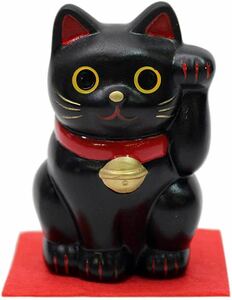 招き猫 黒猫 置物 商売繁盛 招福 黒 プレゼント 店舗 集客 かわいい 開運 祈願 金運 幸福