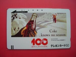 コカ・コーラ　愛されて、さわやか１００年　110-5616　未使用テレカ