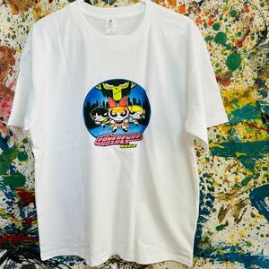 パワーパフガールズ リプリント Tシャツ 半袖 メンズ 新品 個性的 白 ホワイト ティーシャツ XL ２XL 可愛い レトロ エモい