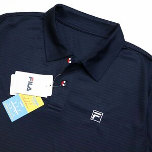 ●送料390円可能商品 フィラ FILA 新品 メンズ 吸水速乾 UVCUT スポーツ 半袖 ポロシャツ 紺 Lサイズ [414343-NV-L]一 三 弐★QWER