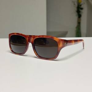 ◆Vintage sunglasses ヴィンテージ サングラス 芯無し デミ べっ甲柄 ブラウン 保護レンズ(暗いレンズ) ウェリントン型