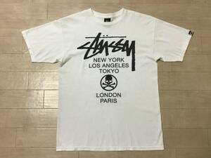 ステューシーSTUSSYマスターマインドmastermindワールドツアー ホワイト白TシャツMサイズ