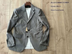 新品訳有り COMME CA MEN コムサメン 軽量 シャドー千鳥 ライトジャケット 31グレージュ Lサイズ 15JG03 定価42,900円