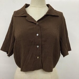 ZARA M ザラ シャツ、ブラウス 半袖 4387 026 700 クロップド丈 Shirt Blouse 茶 / ブラウン / 10117398