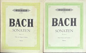 バッハ ソナタ Nr. 1-3, 4-6 (フルート+ピアノ)輸入楽譜 Bach Sonaten 洋書