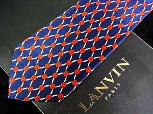 ♪今週の特売980円～♪0574♪状態並品【LANVIN】ランバン【花 編み 柄】ネクタイ♪