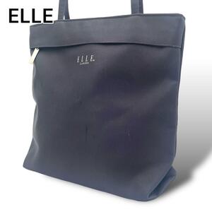 ELLE PARIS エル トートバッグ エコバッグ カジュアル 紺色 タテ型