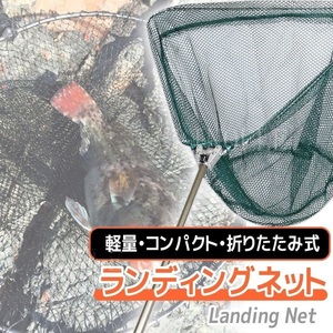新品/網 釣具 タモ網 魚 釣り 伸縮 折りたたみ式 ランディングネット 釣り網 柄 玉網 フィッシング ワンタッチ たも網