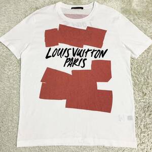 極美品 ルイヴィトン 【現行モデル】 LOUIS VUITTON 22AW 半袖 tシャツ カットソー トップス グラフィックロゴ メンズ ホワイト サイズM