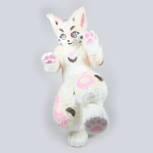 ケモノ 着ぐるみ コスプレ ファースーツ マスク fursuit ベージュ