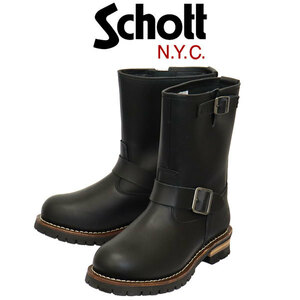 Schott (ショット) S23001 Engineer Boots エンジニア レザーブーツ BLACK SCT001 約27.5cm