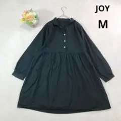 【JOY】ひざ丈ワンピース (Ｆ) 黒 Aライン シンプル 韓国