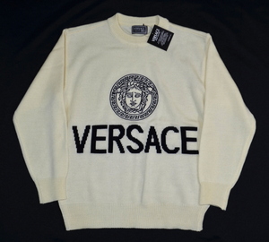 未使用品 新品級 メデューサ柄 VERSACE ヴェルサーチェ ニット size 50 カジュアルに 春秋冬 ストレッチ有 メンズ