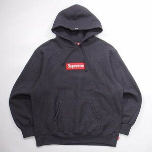 美品 Supreme Box Logo Hooded Sweatshirt Charcoal L シュプリーム ボックスロゴ パーカー チャコール