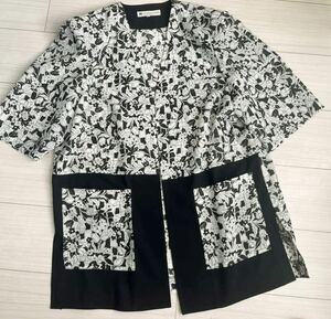 新品同様　日本製　ジャケット　羽織り　花柄 ラメ　試着のみ美品　13号　JAL Japan Apparel Ladies