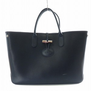 ロンシャン LONGCHAMP ロゾ Roseau トートバッグ ハンド レザー 紺 ネイビー /NW40 ●D レディース