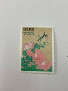 S【3D220】未使用　美品　普通切手　切手　カマキリ　四季花鳥図　700円　1枚　バラ　レトロ　ヴィンテージ　郵便