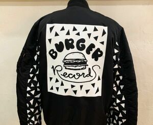 L17★ X-girl × アルファ(ALPHA INDUSTRIES)ハンバーガー BURGER RECODRS MA-1 バーガーレコーズ コラボ サイズ1(XS) ★