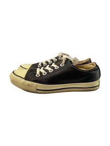 CONVERSE◆ジャックパーセル/USA製/汚れ有/ローカットスニーカー/23.5cm/ブラック/レザー//