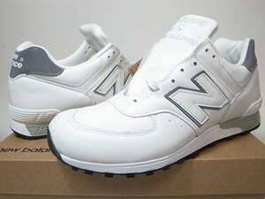 【送料無料 即決】NEW BALANCE UK製 M576WWL 29.5cm US11.5新品オールレザー白ホワイト天然皮革WHITE LEATHERスムースレザー英国イギリス製