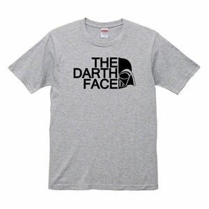 【送料無料】【新品】THE DARTH FACE ダースフェイス Tシャツ パロディ おもしろ プレゼント メンズ グレー 2XLサイズ 大きいサイズ