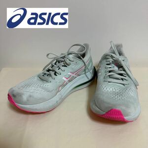 ST■ ASICS アシックス レディース 23.5cm スニーカー グリーン 緑 ピンク 蛍光 ランニングシューズ ランニング 陸上 GT-2000 1012B504