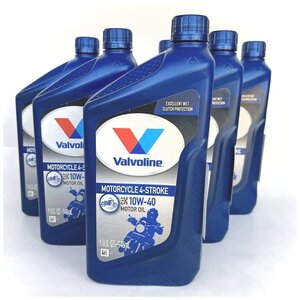 Valvoline バルボリン　4ストローク モーターサイクルオイル 10W-40 SL　1QT（946ml） お買得6本セット