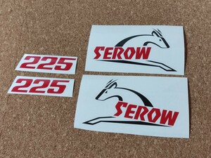 SEROW 225 セロー　切文字ステッカー 　タンク　サイドカバー用　赤