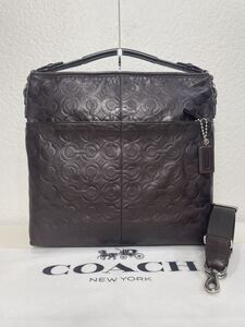 【美品】定価8.9万　コーチ メンテ済み COACH メンズ　ビジネス 2way レザー　ショルダーバッグ　ブリーフケース本革　バッグ　