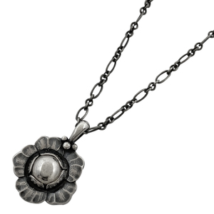 ジョージジェンセン Georg Jensen フラワー モチーフ ネックレス 2002 ヘリテージ ペンダント シルバー925 シルバー レディース 中古