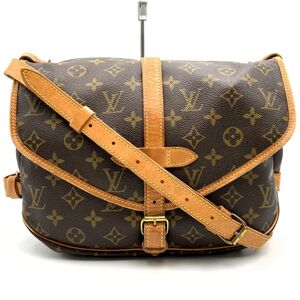 LOUIS VUITTON ルイ・ヴィトン ソミュール30 斜め掛けショルダーバッグ ブラウン 茶 モノグラム レディース M42256