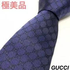 ☆極美品☆GUCCI モノグラム gg ネイビー ネクタイ 0440s55