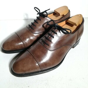 3973 英国製 ★ジョンロブ John Lobb★ 1105 LANSTON ストレートチップ 6 1/2E 25.0cm スモーキーブラウン シューズ ビジネス 革靴 紳士靴