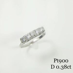 ◆Pt900 ダイヤ リング ダイヤモンド 5石 0.38ct 約11.5号 総重量 3.2g プラチナ レディース 指輪◆送料無料