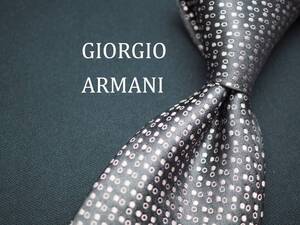 美品【GIORGIO ARMANI ジョルジオアルマーニ】 C1743 グレーシルバー SILK ブランド ネクタイ 古着 良品