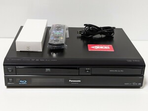 使用少 最終型★Panasonic★VHS搭載ブルーレイディーガ 8倍録画対応 DMR-BR670V 完動品★新品リモコン付